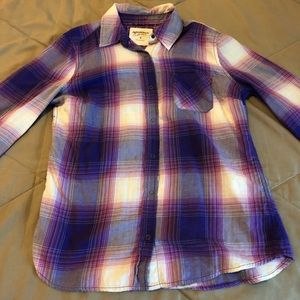 Purple, plaid button up